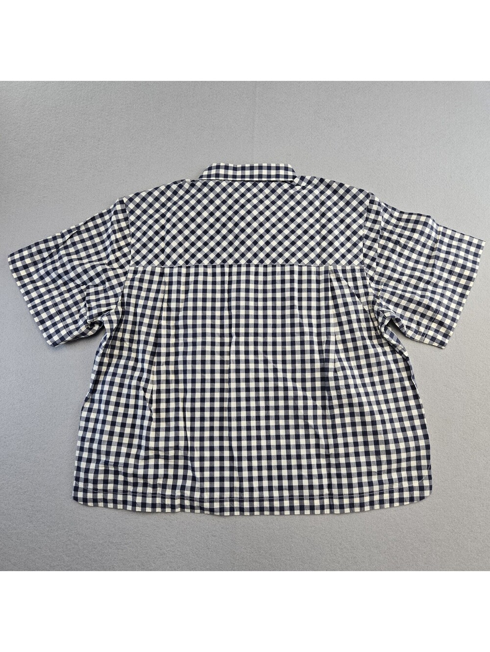 Marine Layer Gingham Button Up Shirt Womens M Navy White Pima Cotton Relaxed NWT - Picture 12 of 12